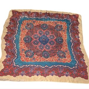 The Specialty House 100% Silk Paisley Print Scarf In EUC